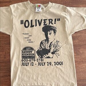 “Oliver!” 2001 youth tee shirt Leddy Center